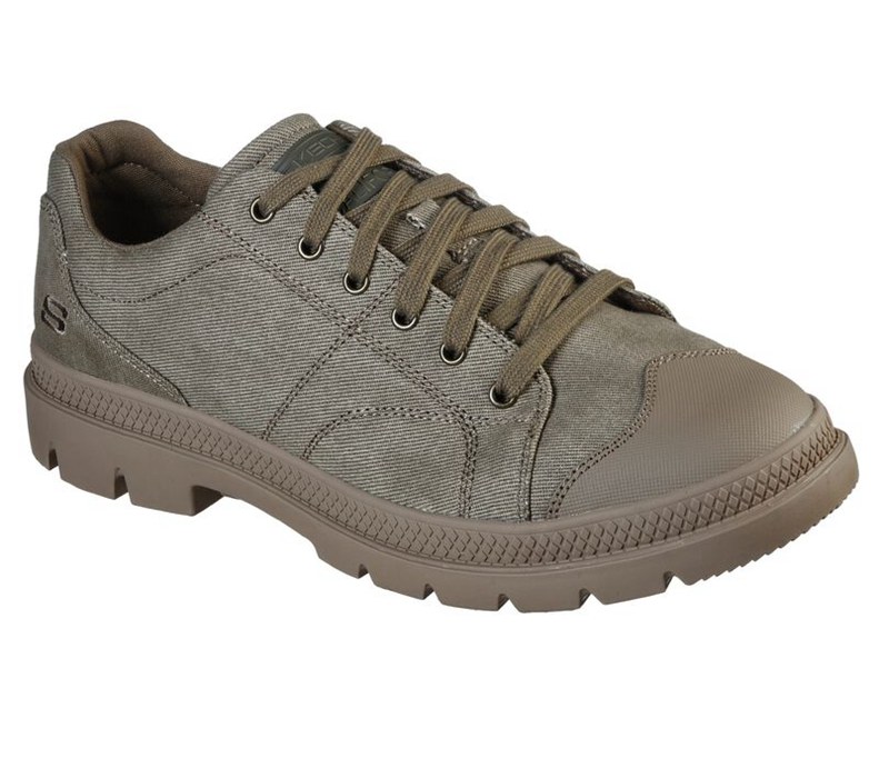 Skechers Herr Khaki Snörskor - Relaxed Fit: Roadout - Pelson - Sverige (PGVOF-4310)
